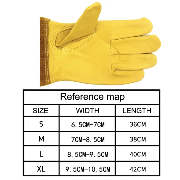 1 Pair JJ-GD305 Genuine Leather Stab-Resistant Cut-proof Garden Gloves, Size: XL