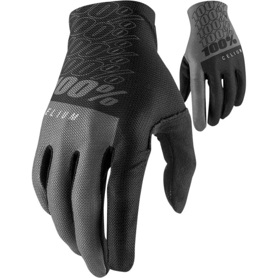 100% Celium Gloves - Black/Gray