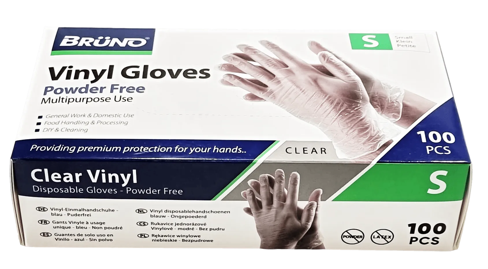 100 Small Disposable Vinyl Clear Examination Gloves Powder Free Latex Free Gloves VG001 (Parcel Rate)