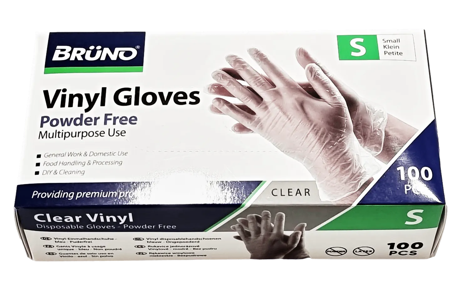 100 Small Disposable Vinyl Clear Examination Gloves Powder Free Latex Free Gloves VG001 (Parcel Rate)