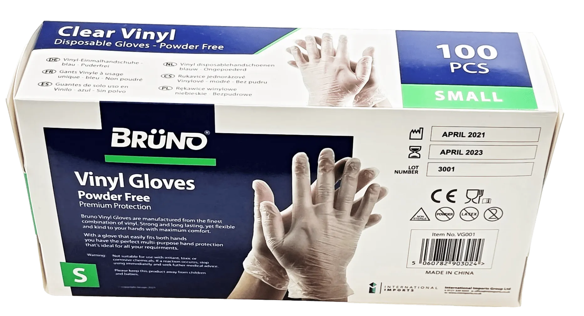 100 Small Disposable Vinyl Clear Examination Gloves Powder Free Latex Free Gloves VG001 (Parcel Rate)