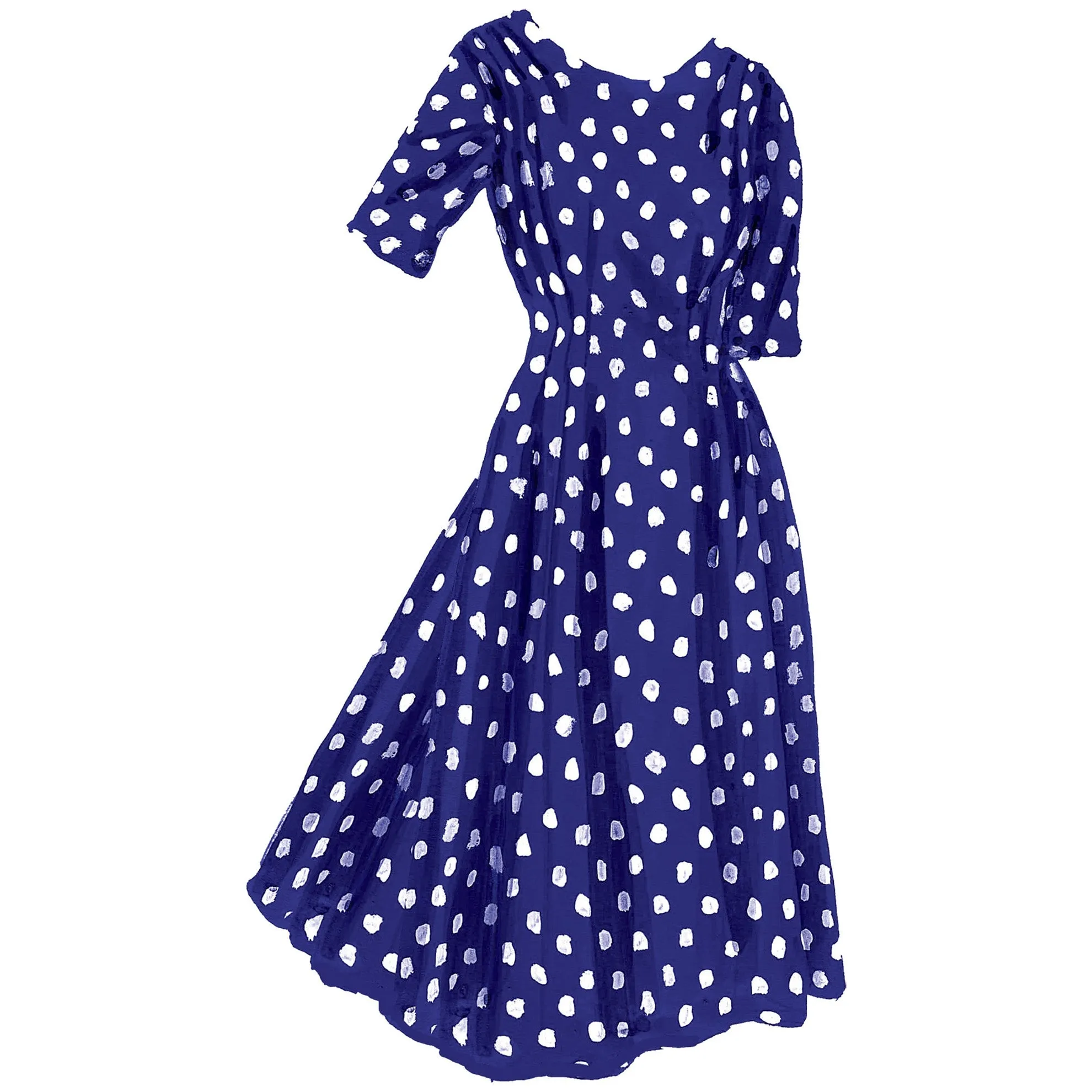 1940s Polka Dot Swing Dress