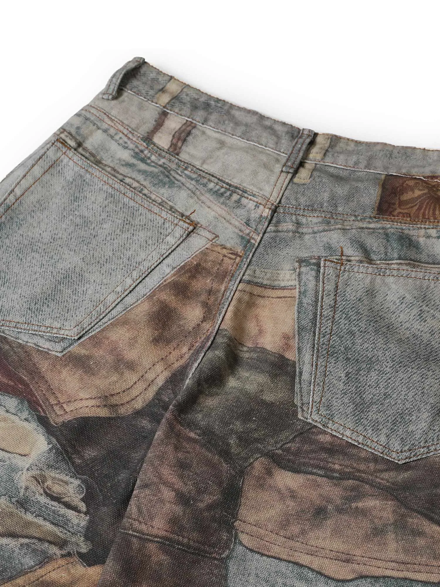 1984 High Street Distressed Washed Printed Jeans