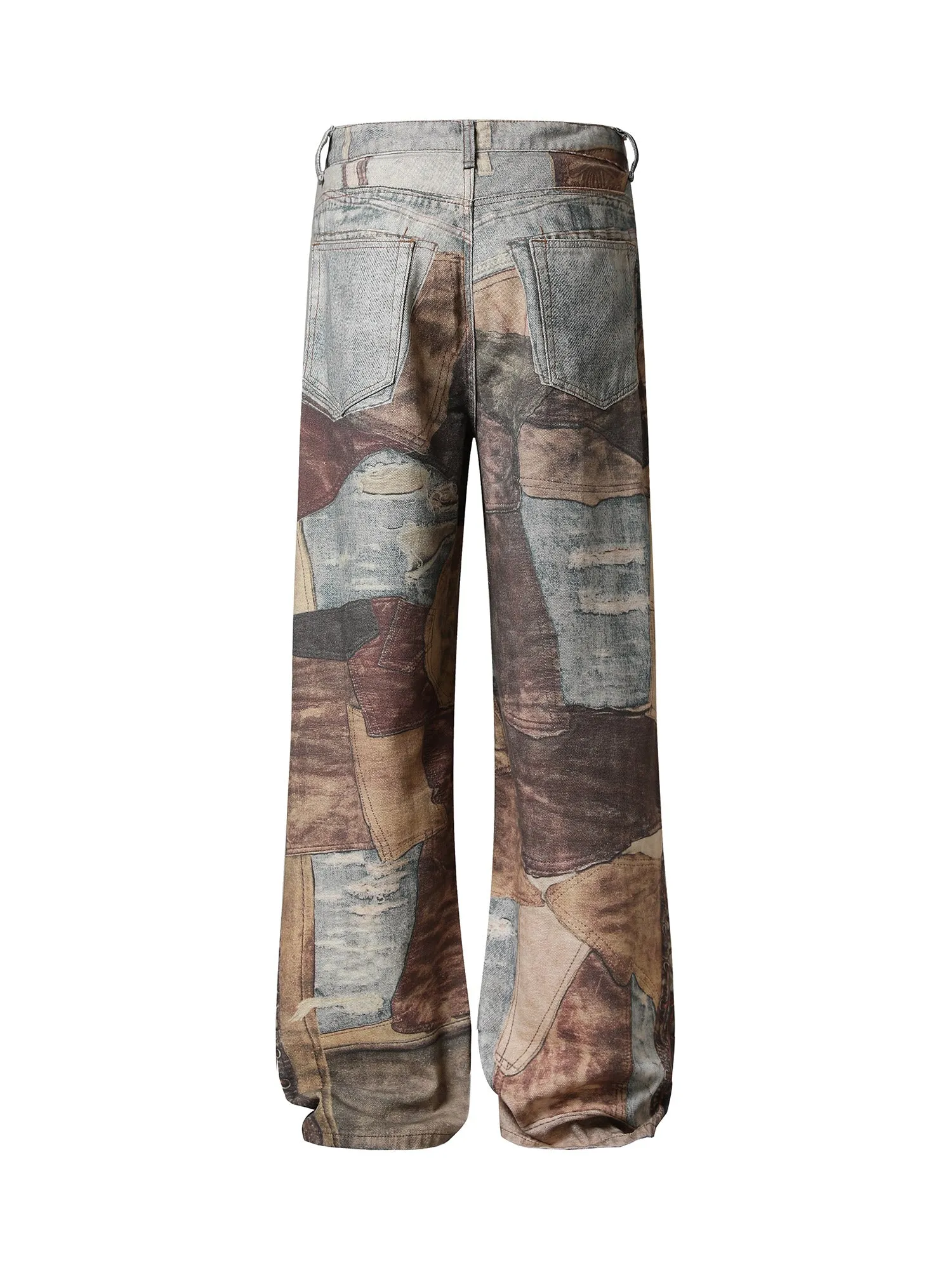 1984 High Street Distressed Washed Printed Jeans