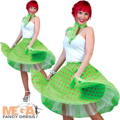 50s Light Green Rock N Roll Skirt Costume