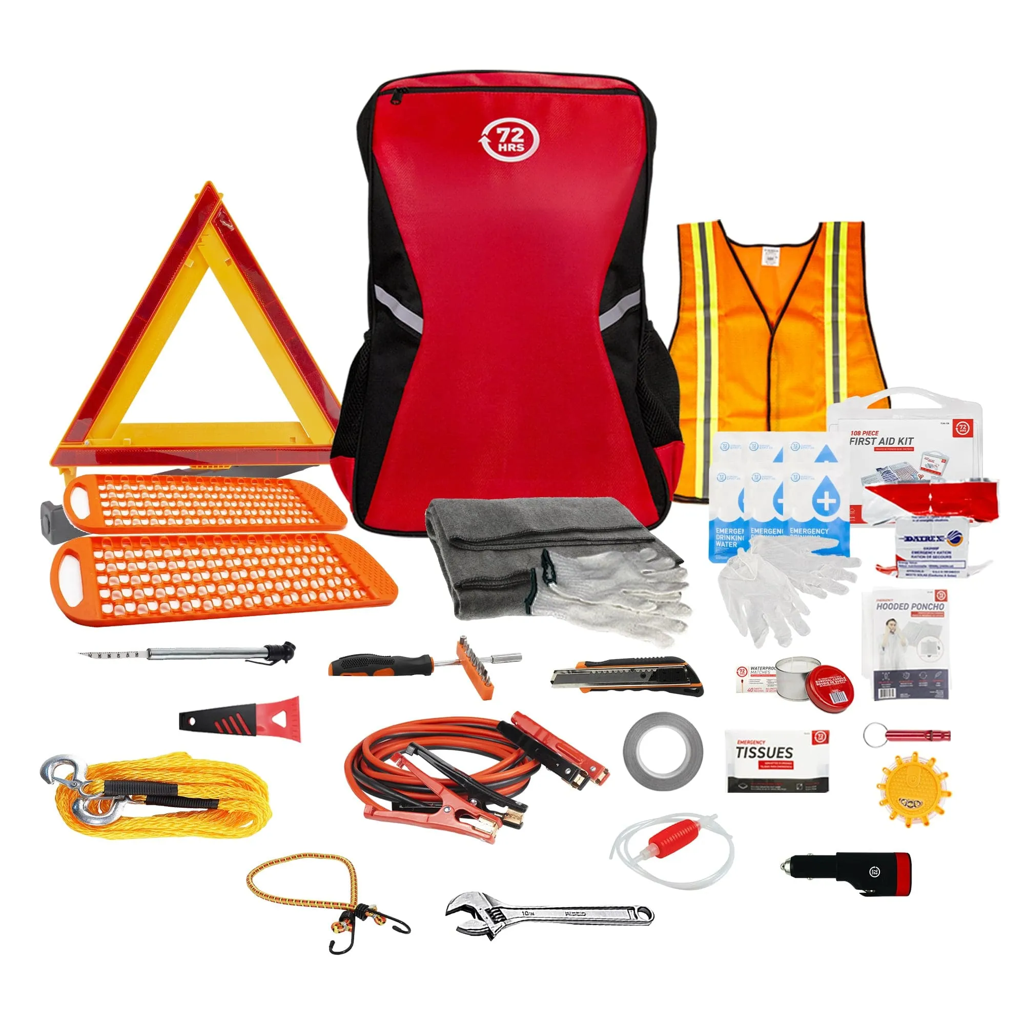 72HRS Deluxe Backpack Car Kit - Red