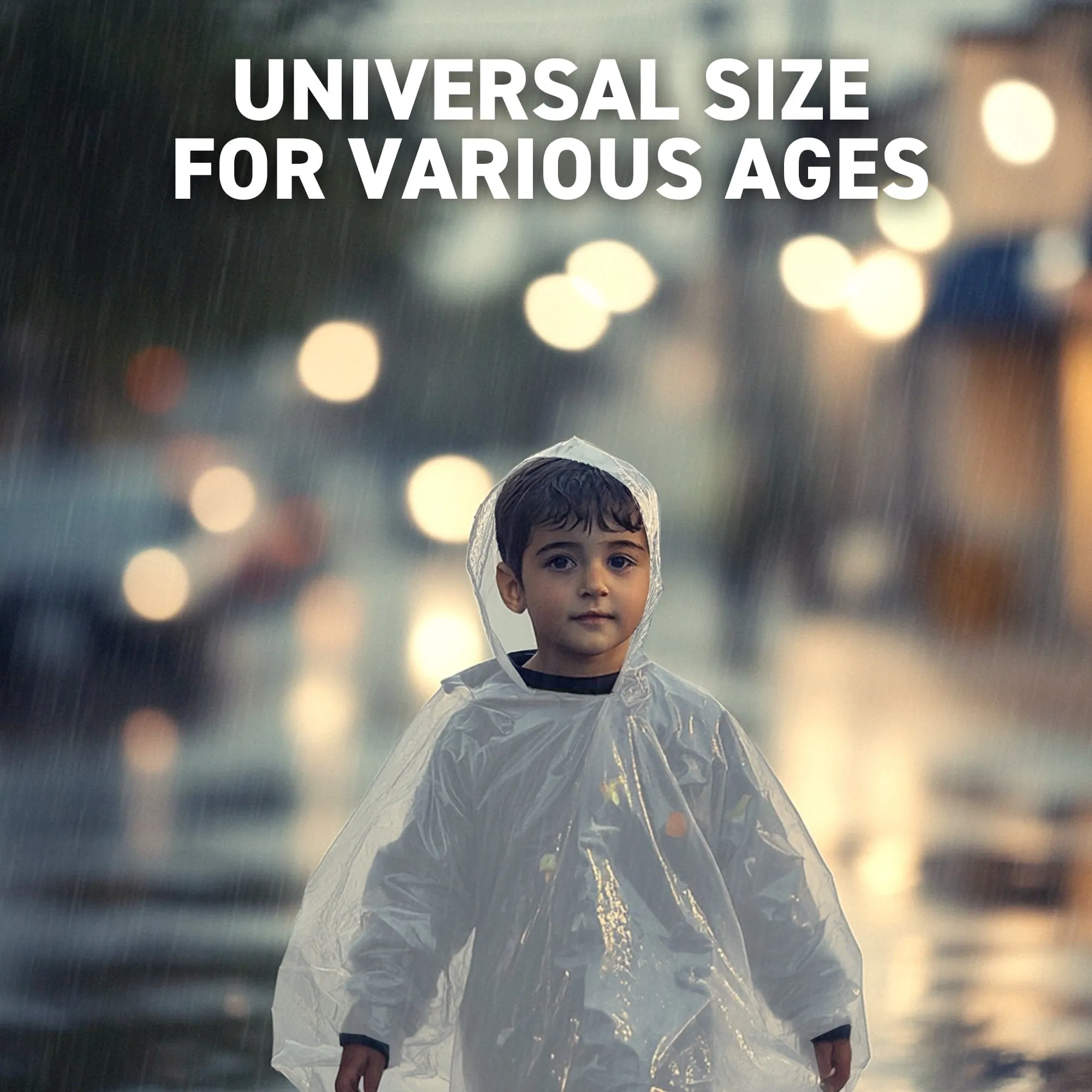 72HRS Disposable Hooded Rain Poncho for Kids