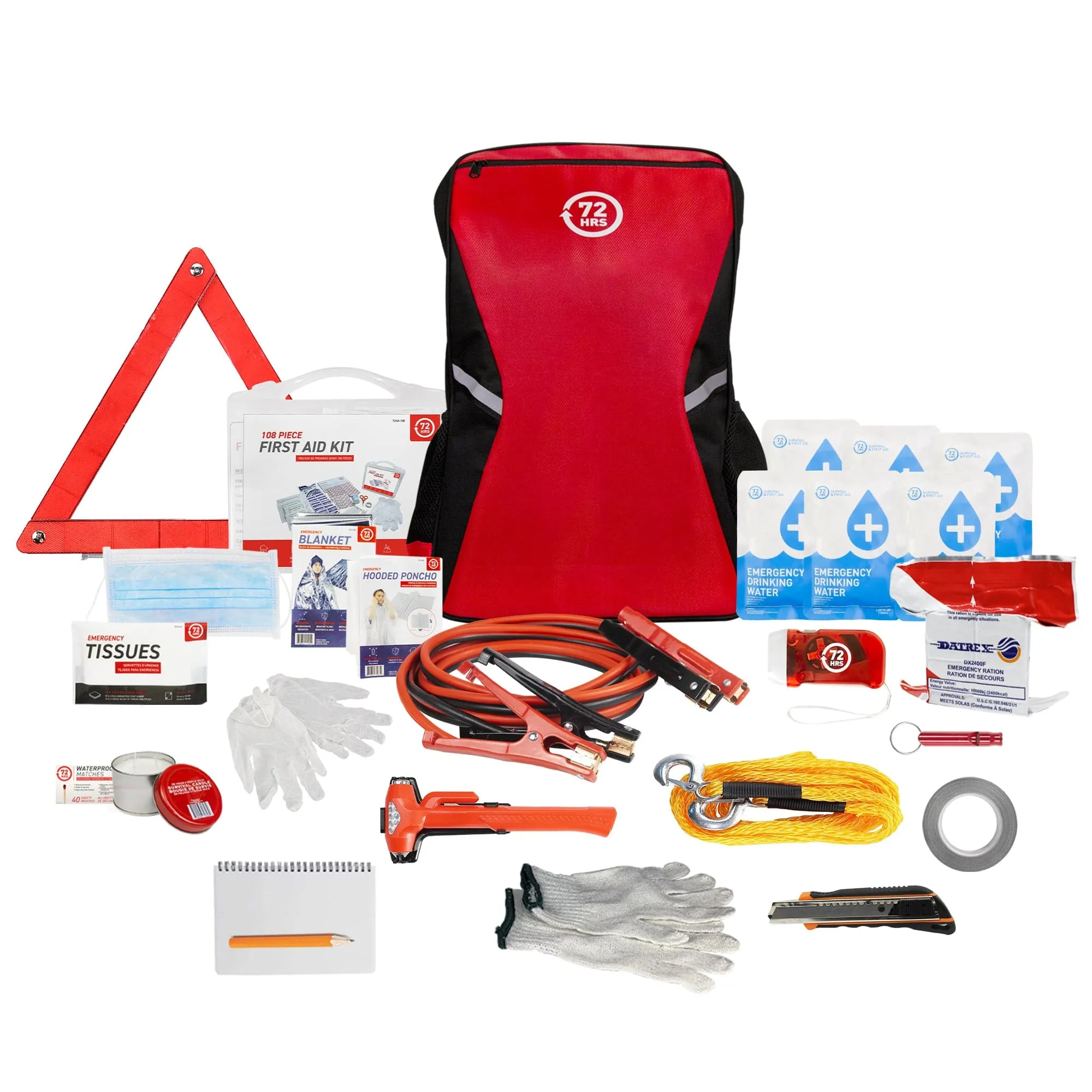 72HRS Essential Backpack Car Kit - Red