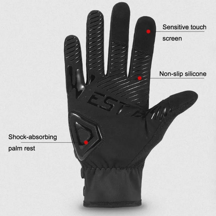 A Pair WEST BIKING Cycling Breathable Self-locking Gloves with Buckle, Size: L(Anti-light Type)