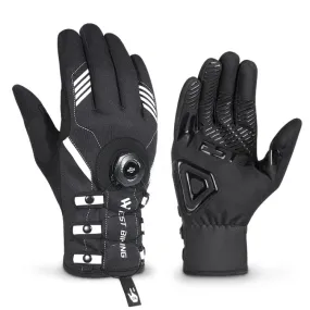 A Pair WEST BIKING Cycling Breathable Self-locking Gloves with Buckle, Size: L(Anti-light Type)