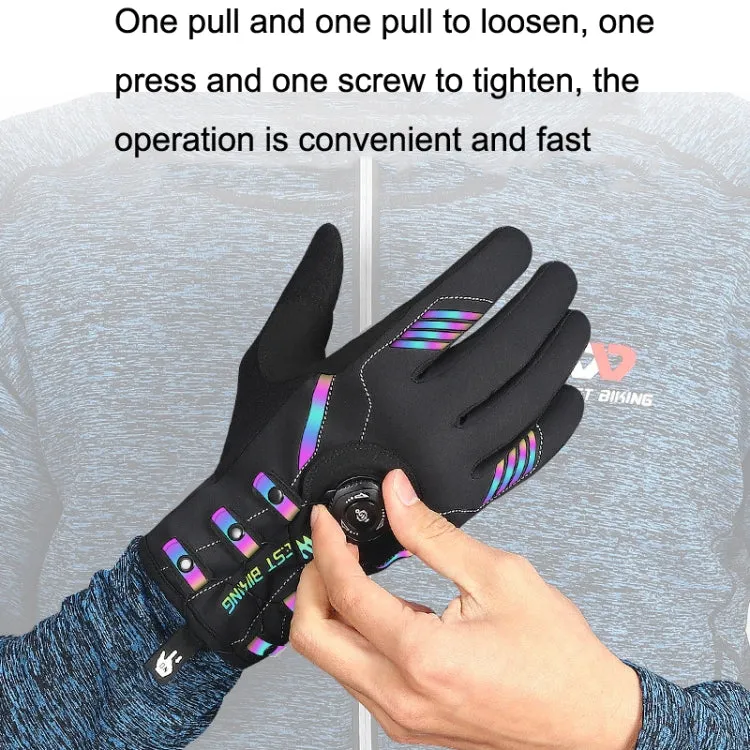 A Pair WEST BIKING Cycling Breathable Self-locking Gloves with Buckle, Size: L(Anti-light Type)