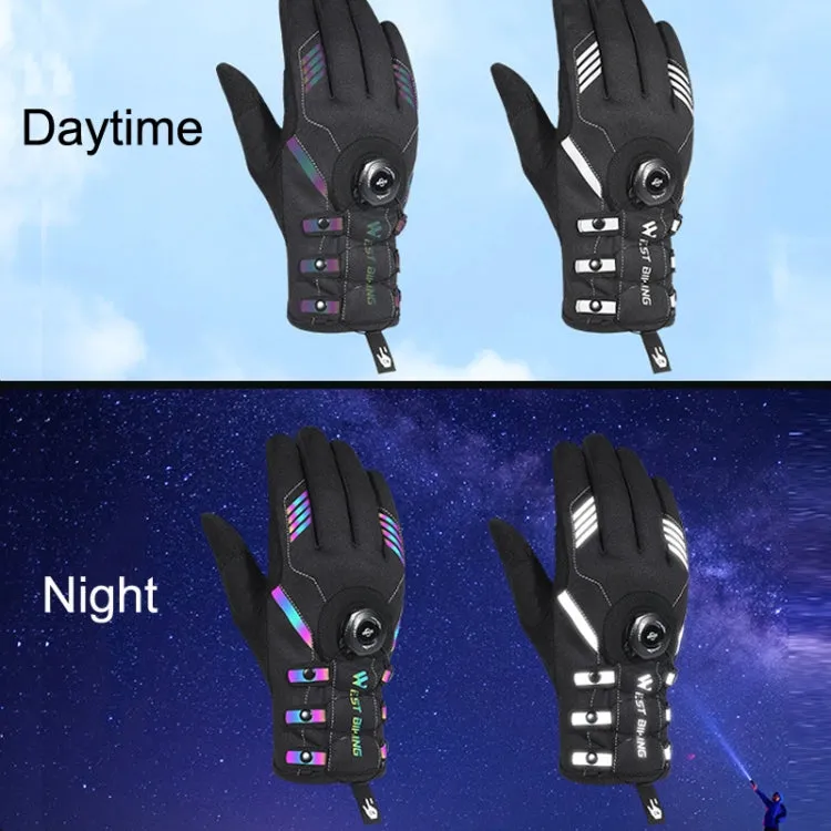 A Pair WEST BIKING Cycling Breathable Self-locking Gloves with Buckle, Size: L(Anti-light Type)