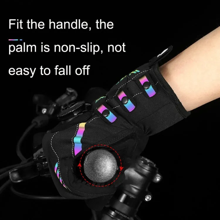 A Pair WEST BIKING Cycling Breathable Self-locking Gloves with Buckle, Size: L(Anti-light Type)