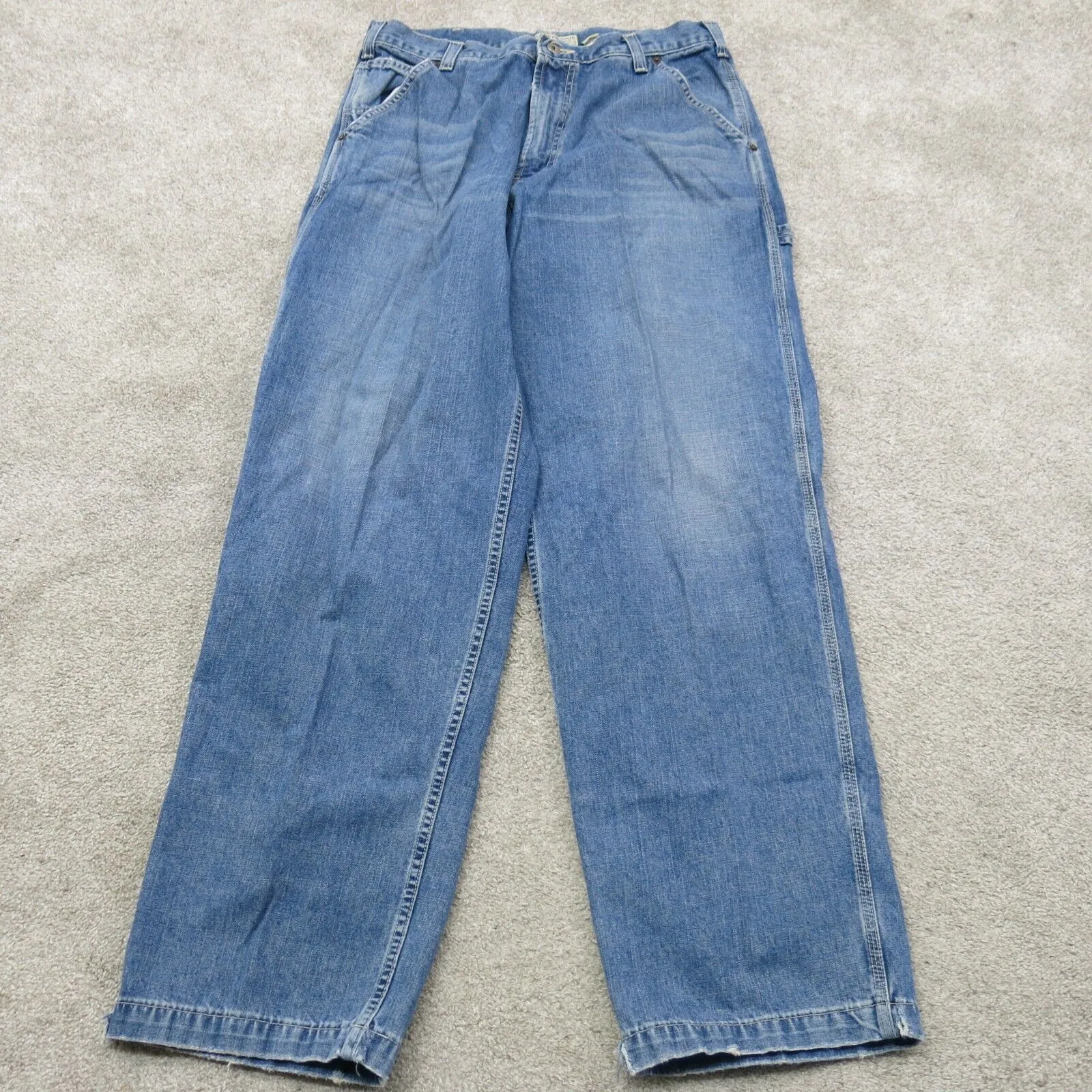 Abercrombie & Fitch Mens Jeans Denim 100% Cotton Wide Leg High Rise Blue SZ 42L