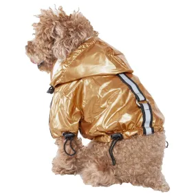 Adjustable Pet Raincoat Removable Hood Reflective Strip