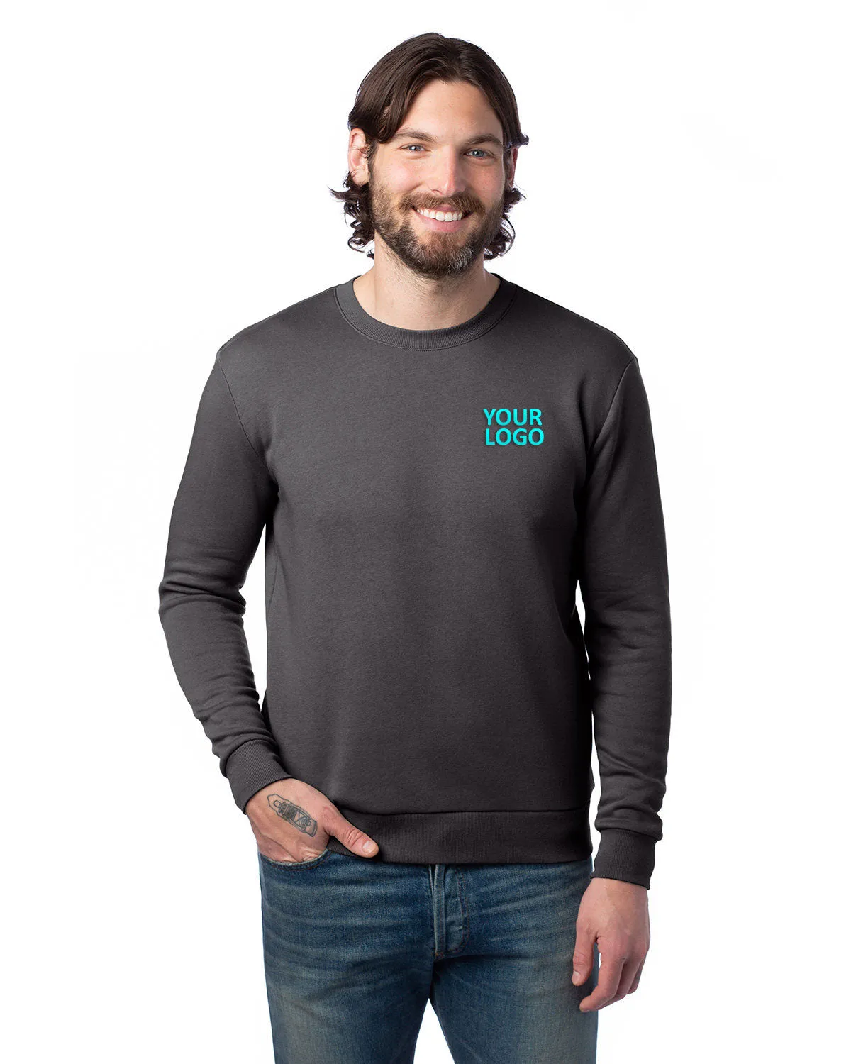 Alternative Unisex Eco-Cozy Fleece Sweatshirt, Dark Heather Grey