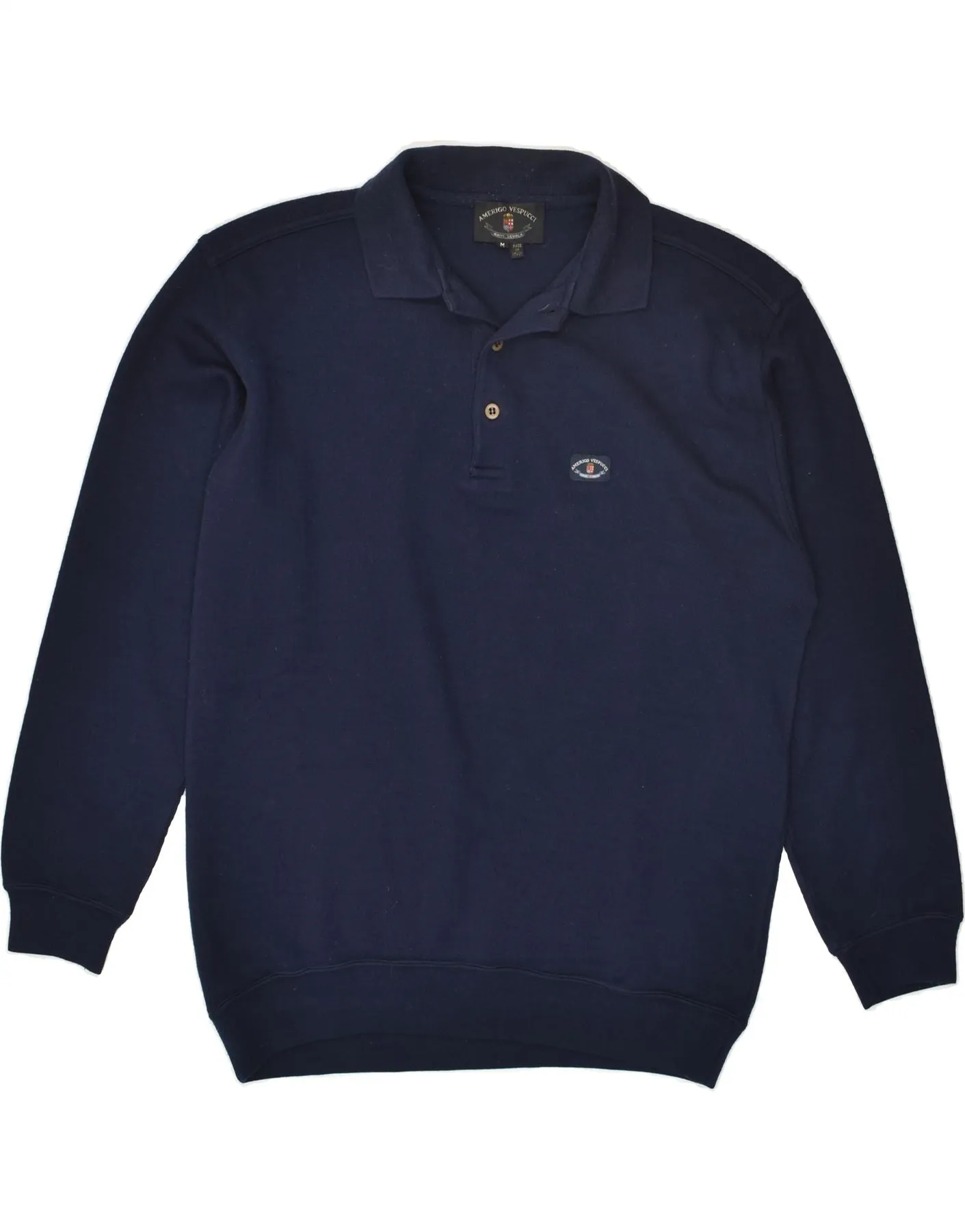 AMERIGO VESPUCCI Mens Polo Neck Jumper Sweater Medium Navy Blue