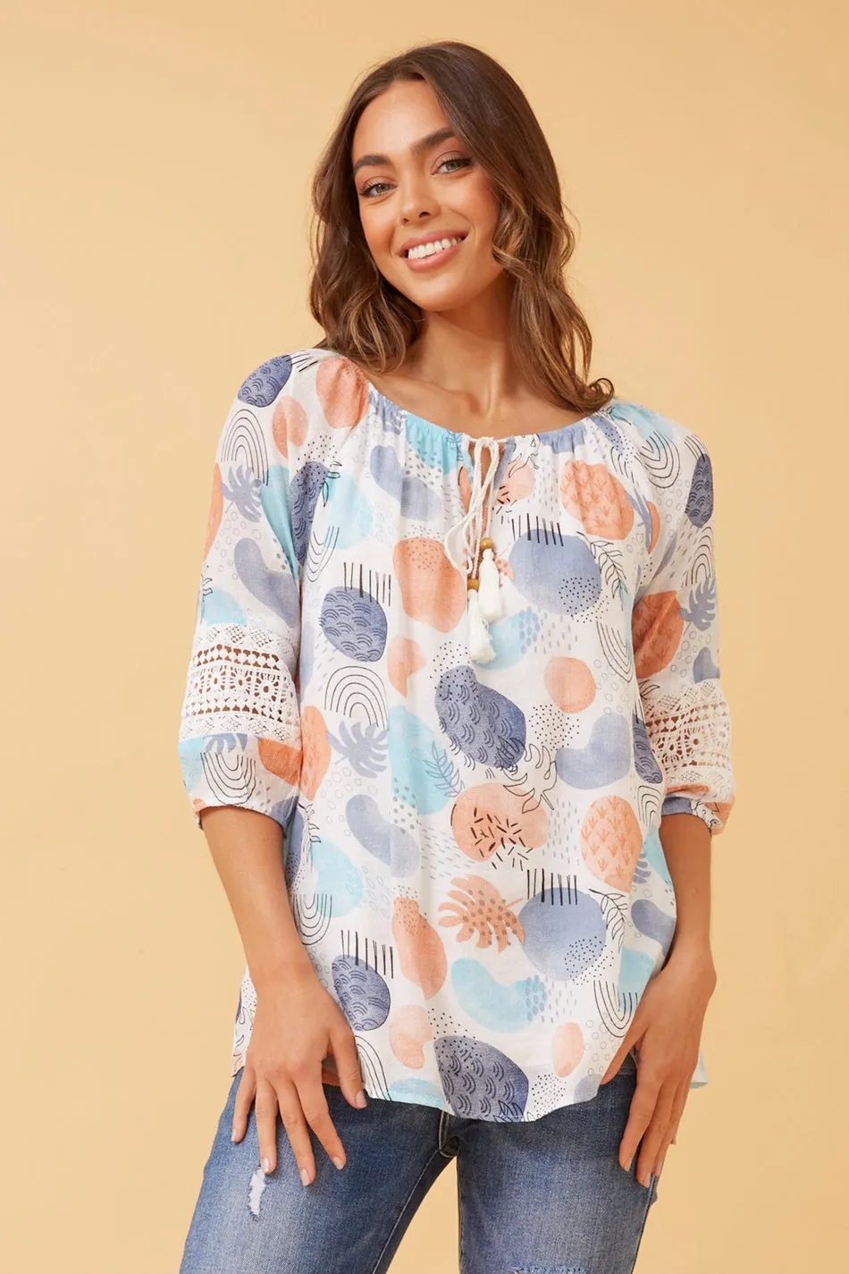 ANDREA ABSTRACT PRINT TOP