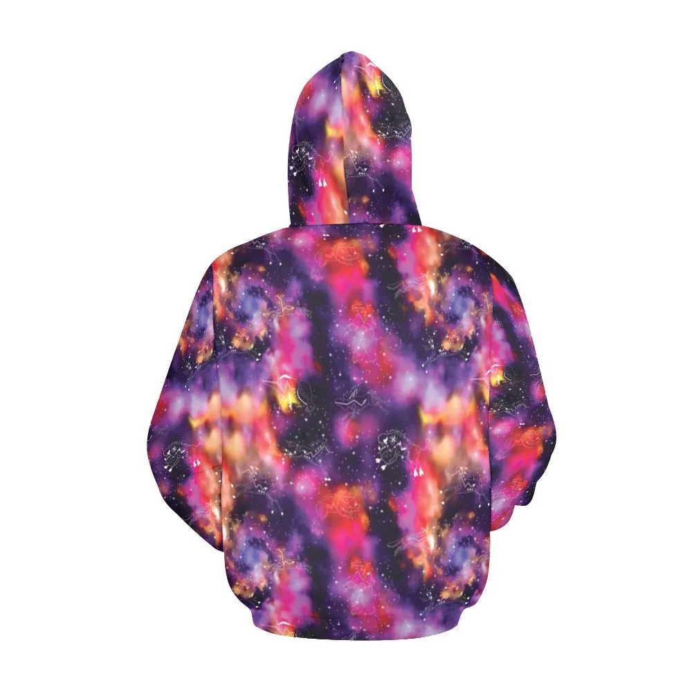 Animal Ancestors 9 Cosmic Swirl Purple and Red Hoodie for Men (USA Size)