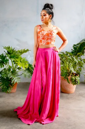 ANISHA Palm Cupro Skirt (Sample)