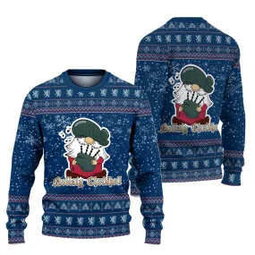 Arbuthnot Clan Christmas Family Ugly Sweater with Funny Gnome Playing Bagpipes