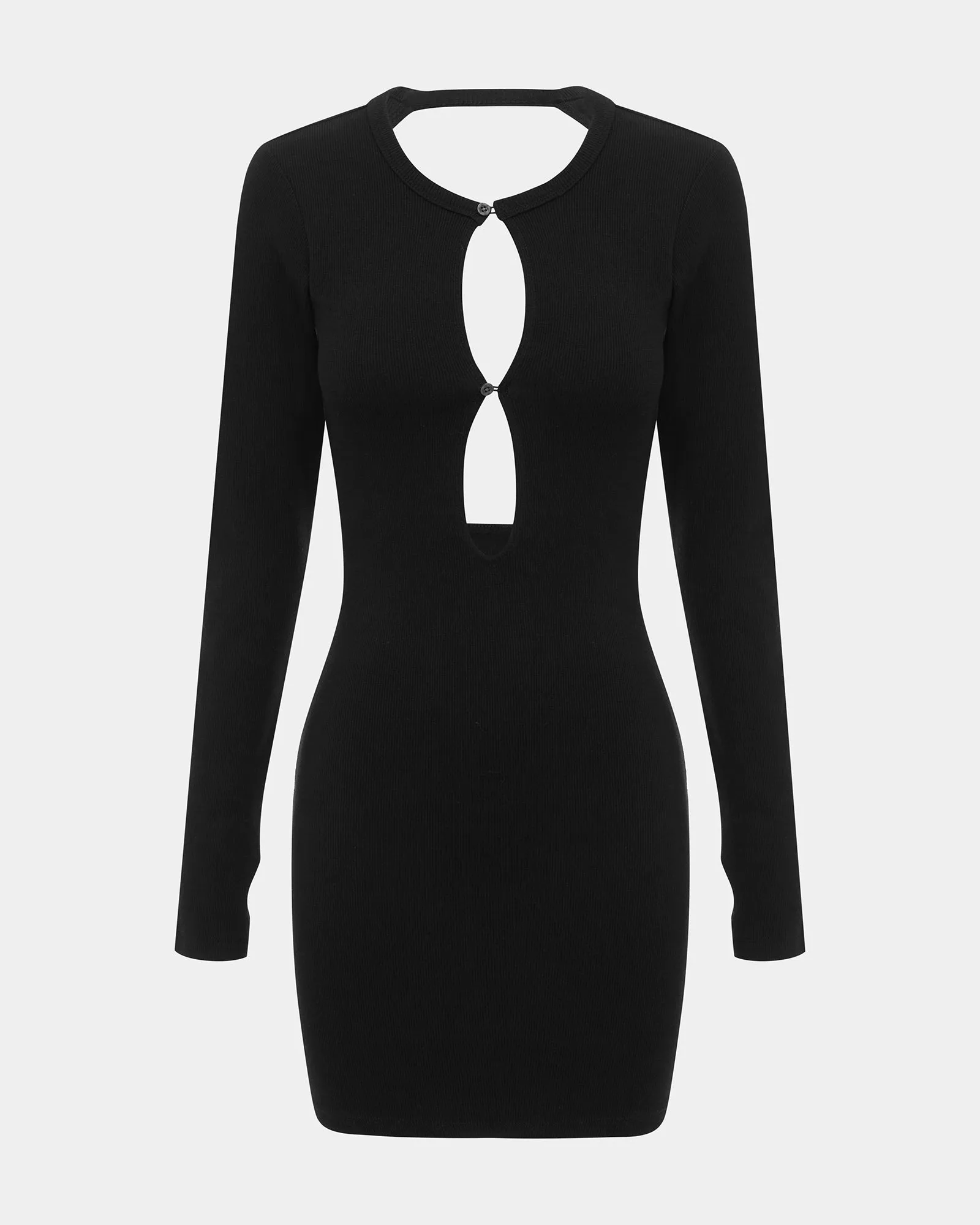 ARISE LS KEYHOLE DRESS BLACK