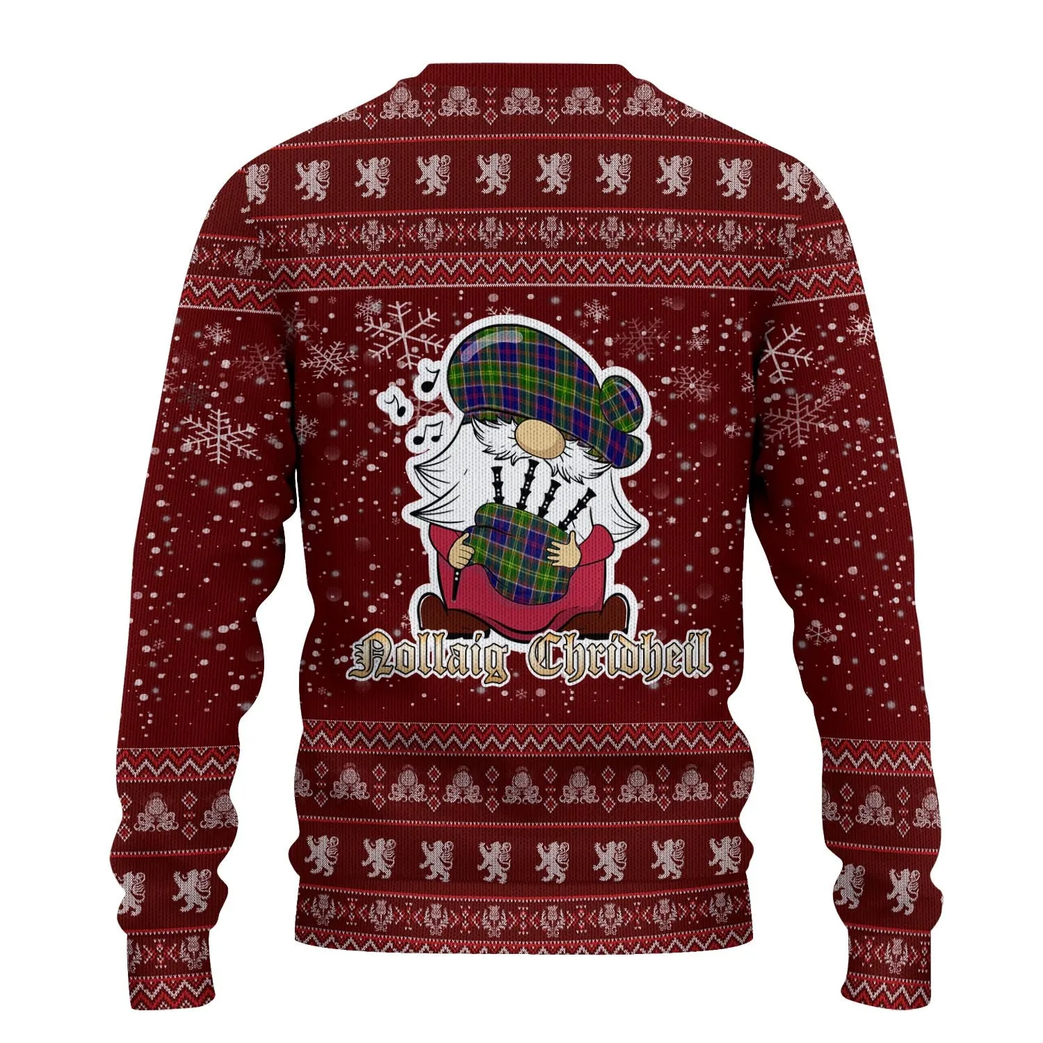 Arnott Clan Christmas Family Ugly Sweater with Funny Gnome Playing Bagpipes