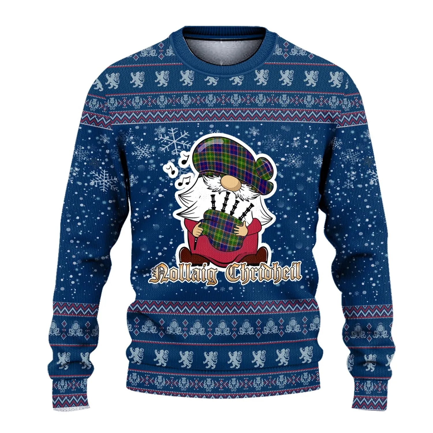 Arnott Clan Christmas Family Ugly Sweater with Funny Gnome Playing Bagpipes