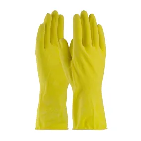 Assurance 48-L160Y 16 Mil Unsupported Latex, Flock Lined with Raised Diamond Grip Safety Glove (One Dozen)