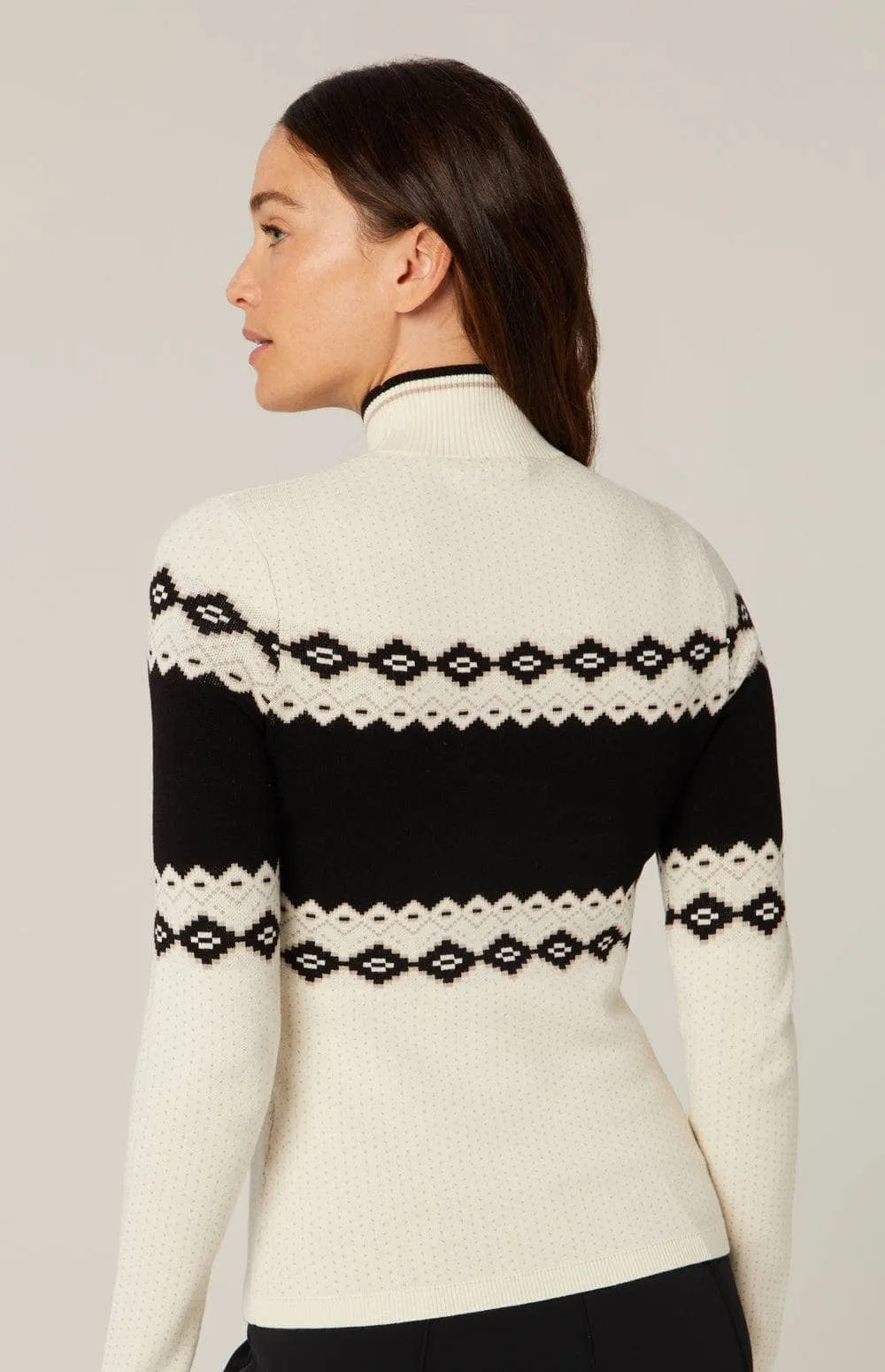 Aurora Mock Neck Ski Sweater | Ivory