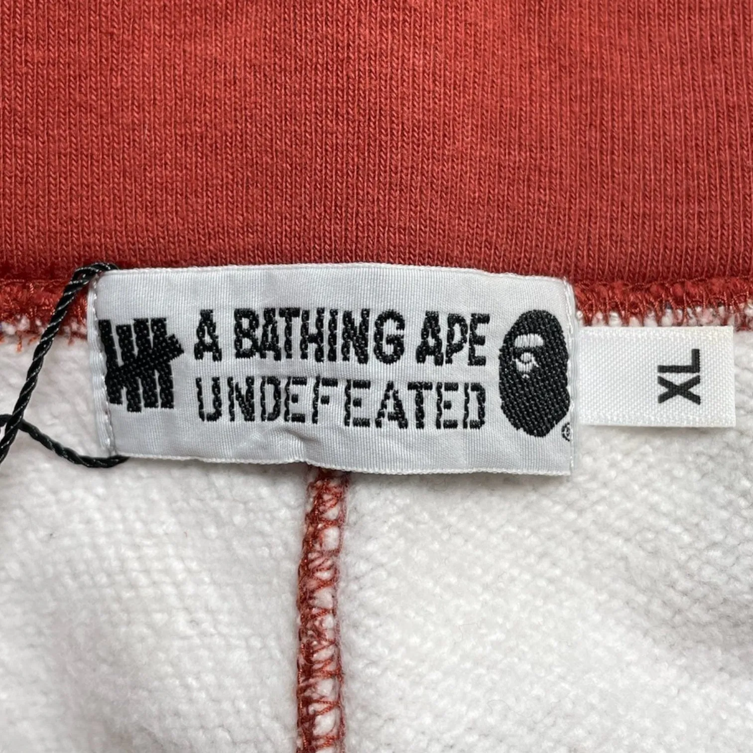 BAPE Undefeated Check Slim Sweatpants Red Pre-Owned