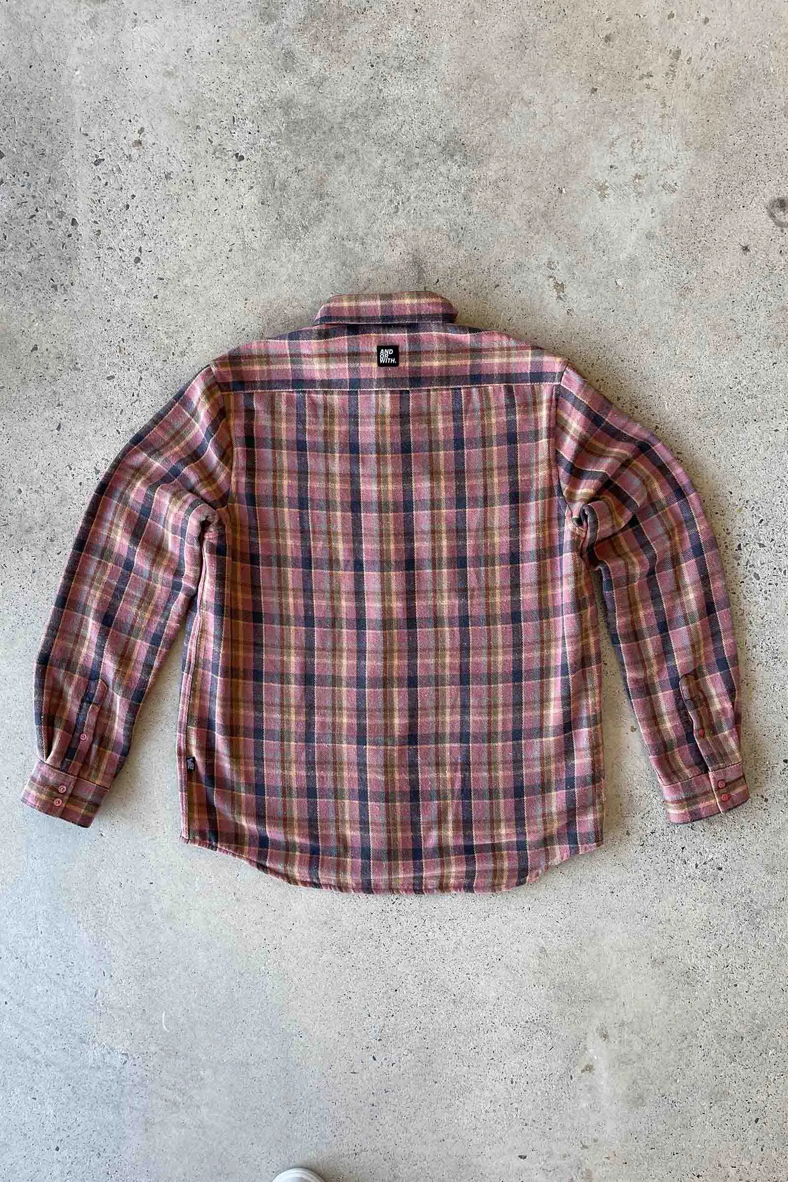 Beached Out Flanno Shacket Pink/Navy