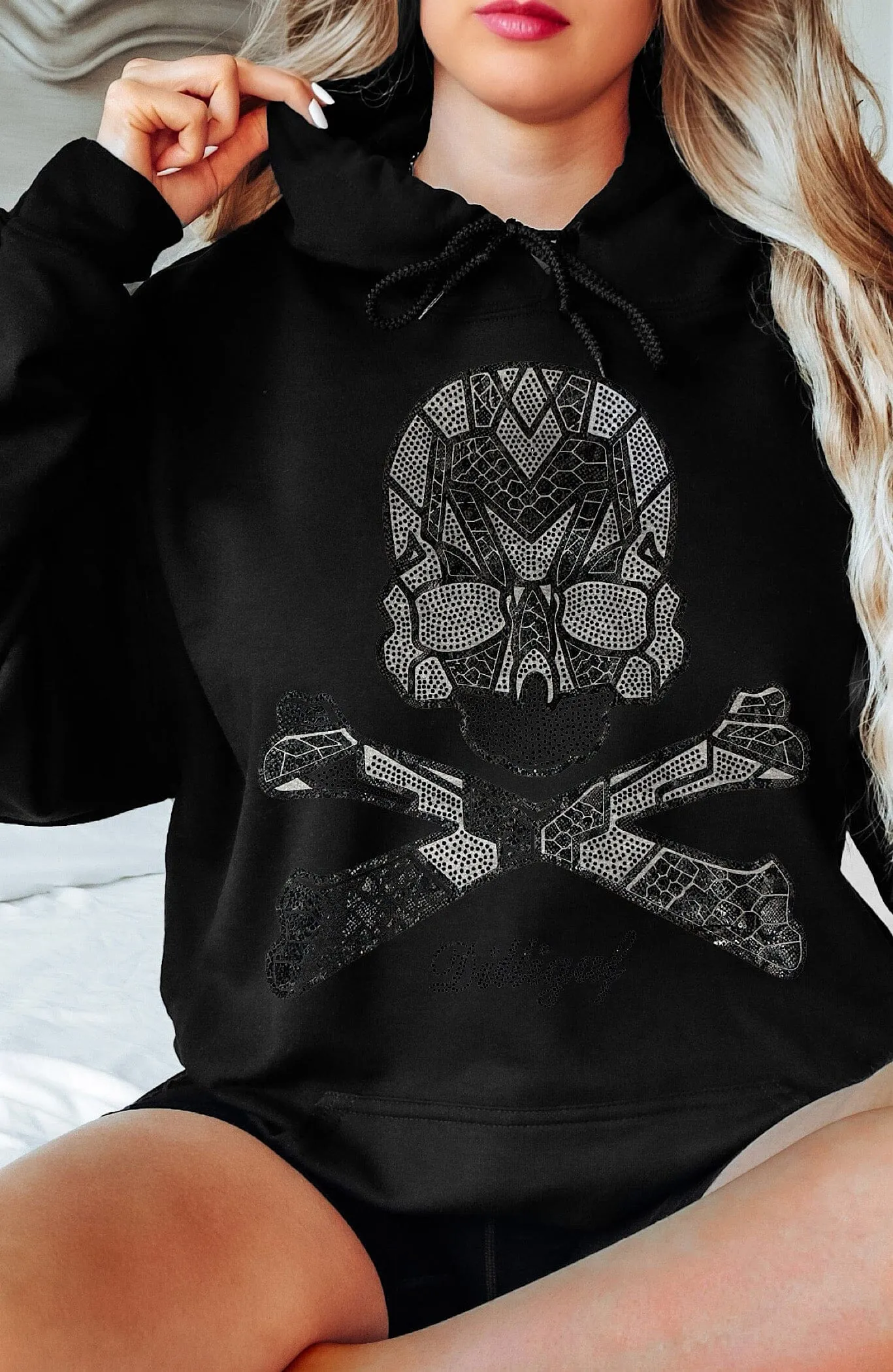 Bedazzle Skull Pullover Hoody