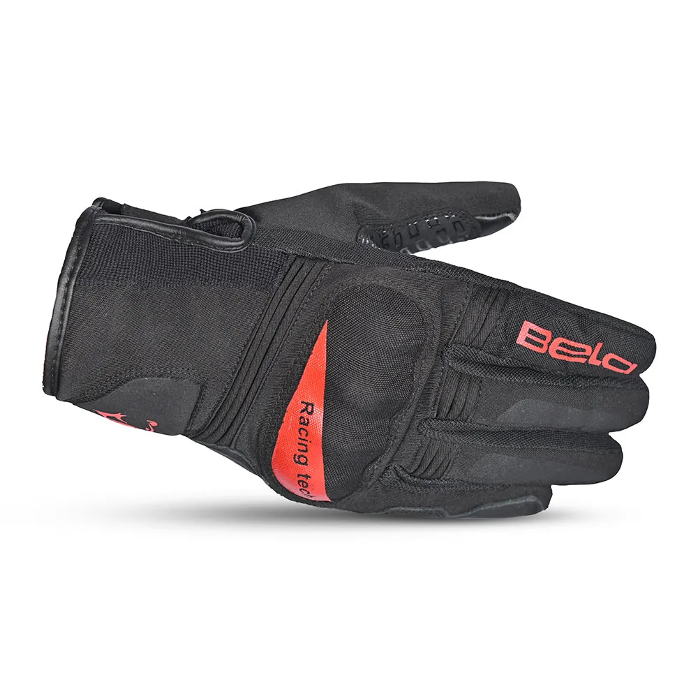 BELA Boom Winter Motorbike Gloves Water Resistant Men Black Red