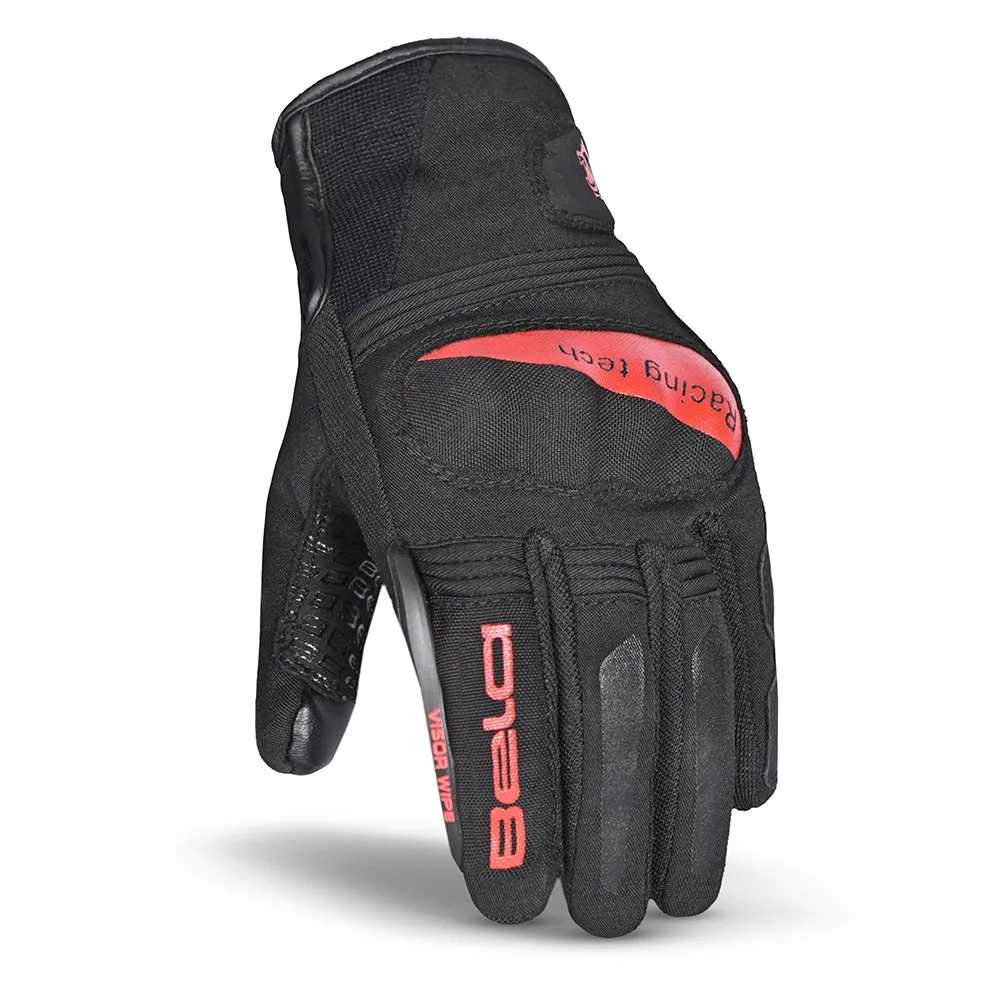 BELA Boom Winter Motorbike Gloves Water Resistant Men Black Red