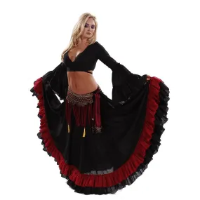 Belly Dance Skirt, Top, & Fringe Belt Costume Set | STARS' TRAIL