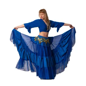 Belly Dance Skirt, Top, & Hip Scarf Costume Set