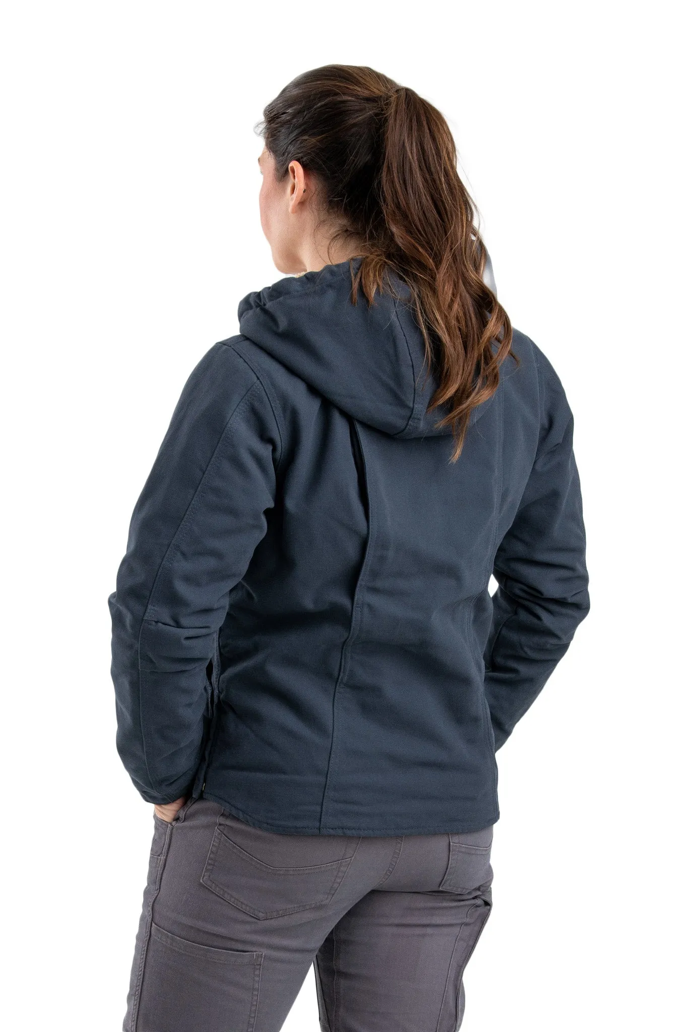 'Berne' Women's Softstone Duck Sherpa-Lined Hooded Jacket - Deep Ocean