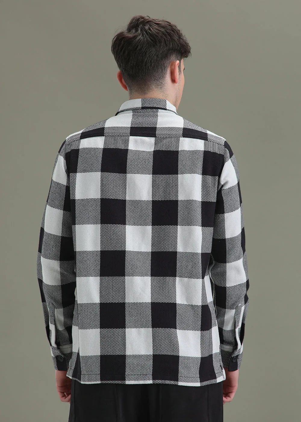 Black Checked Overshirt