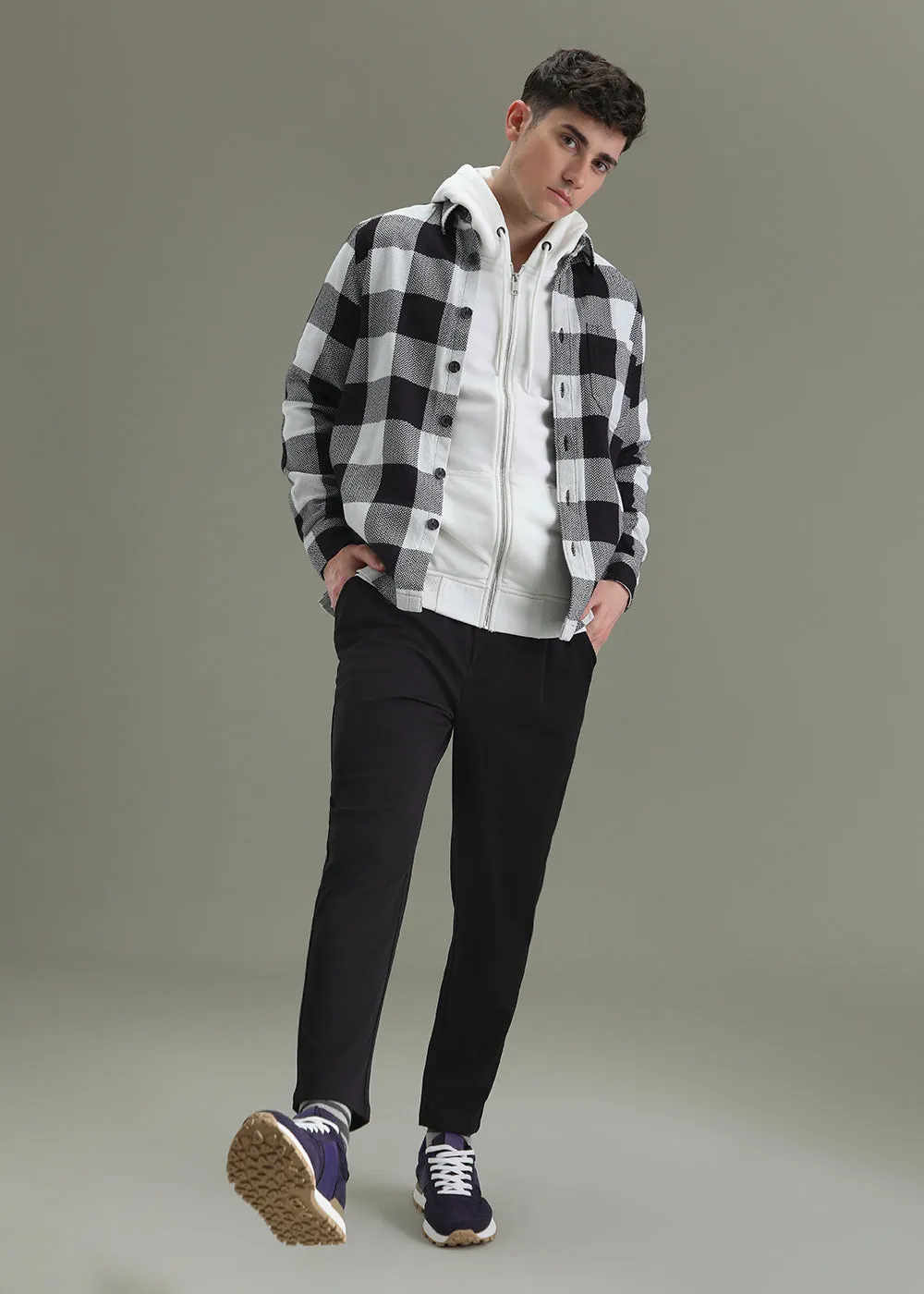 Black Checked Overshirt