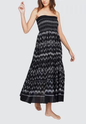 Black Ikat Tier Dress