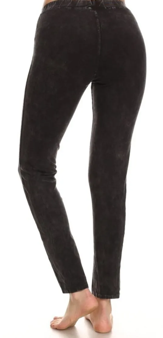 Black Mineral Wash Jeggings