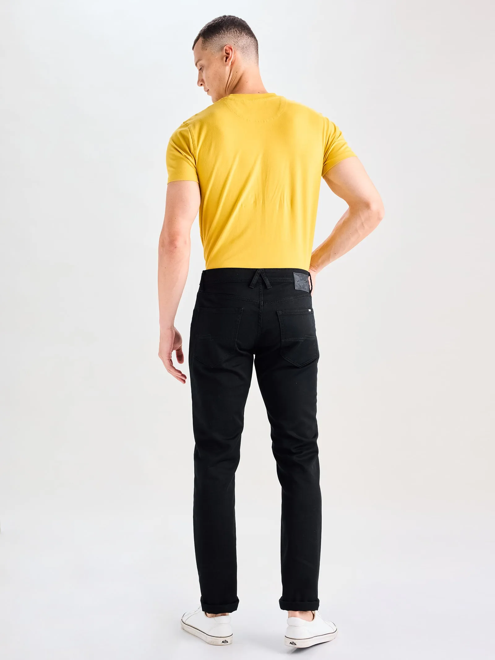 Black Straight Fit Stretch Jeans