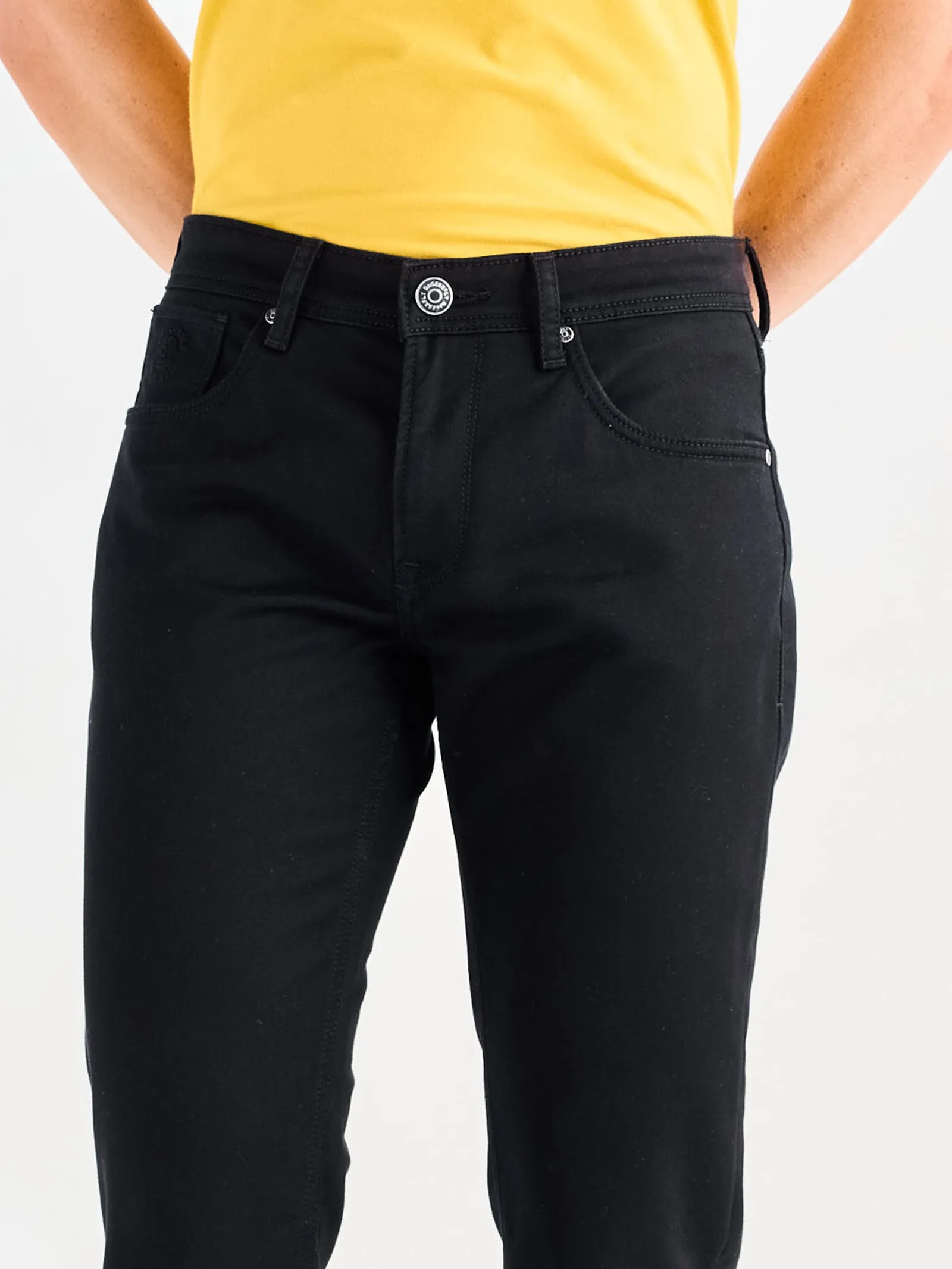 Black Straight Fit Stretch Jeans