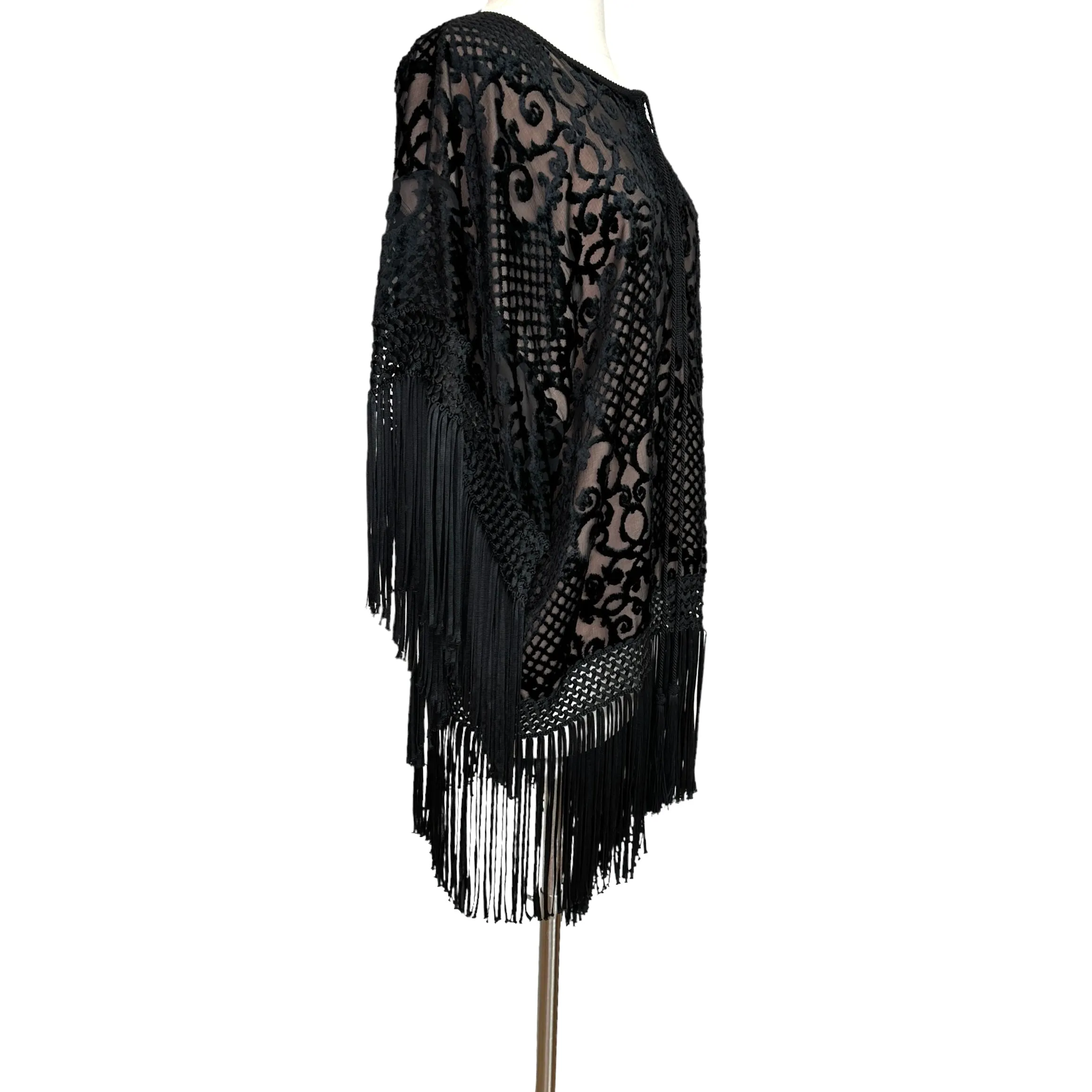 Black Velvet Poncho - XL