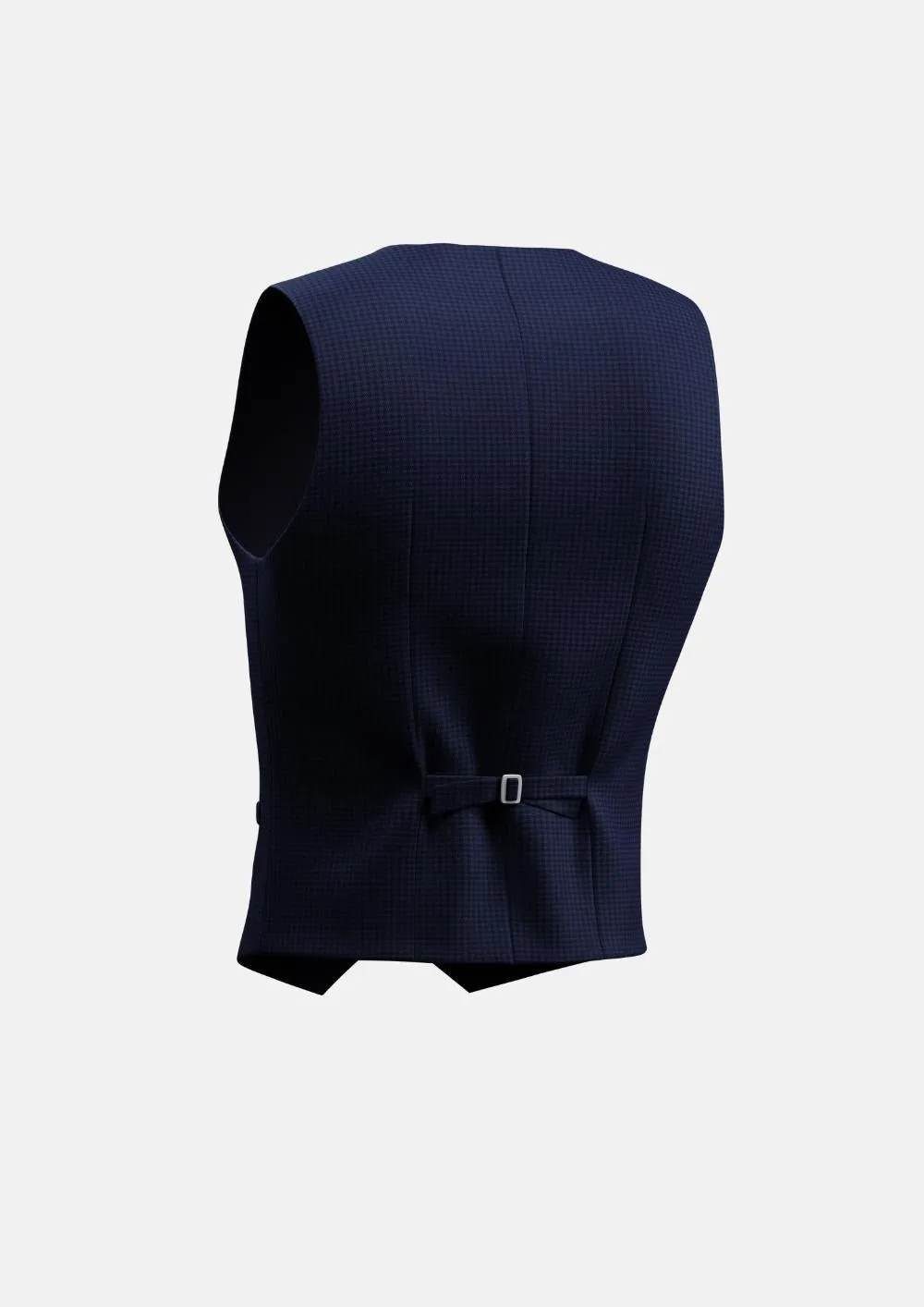 Blue Microcheck Vest