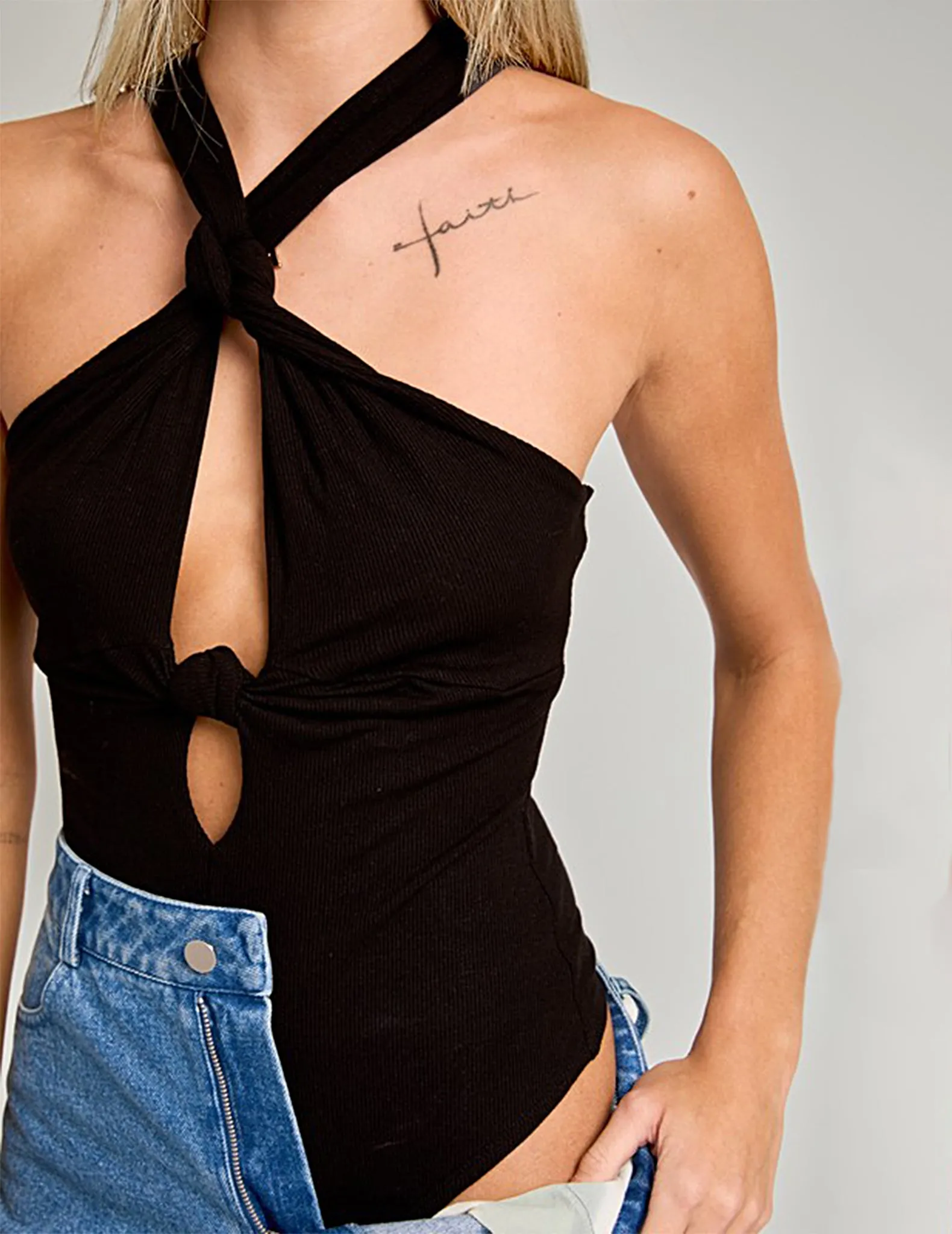 Brodie Knotted Peekaboo Bodysuit