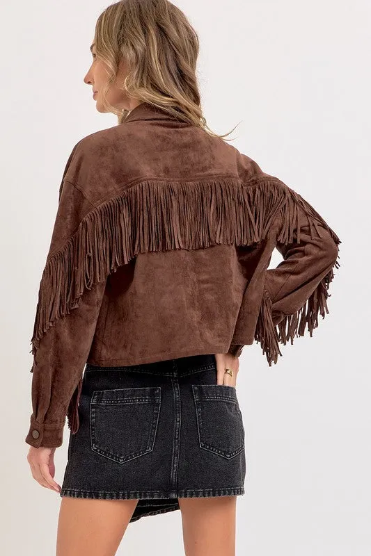 Brown Western Suede Shacket