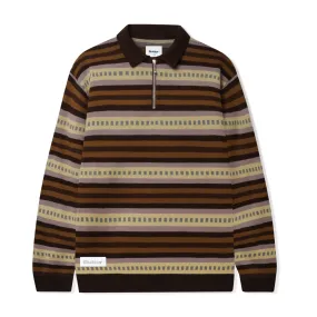 Butter Goods Linear Knitted Polo - Chestnut