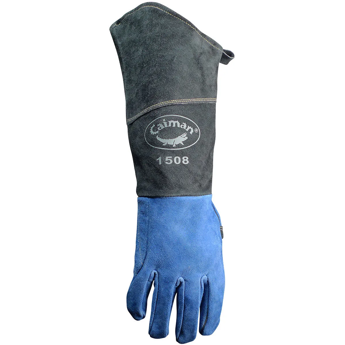 Caiman 1508 18" Premium Split Cowhide MIG/Stick Welder's Glove with Fleece Lining w/ Scalloped Cuff Safety Glove (One Dozen)